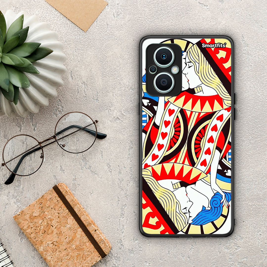 Θήκη Oppo Reno7 Lite Card Love από τη Smartfits με σχέδιο στο πίσω μέρος και μαύρο περίβλημα | Oppo Reno7 Lite Card Love Case with Colorful Back and Black Bezels