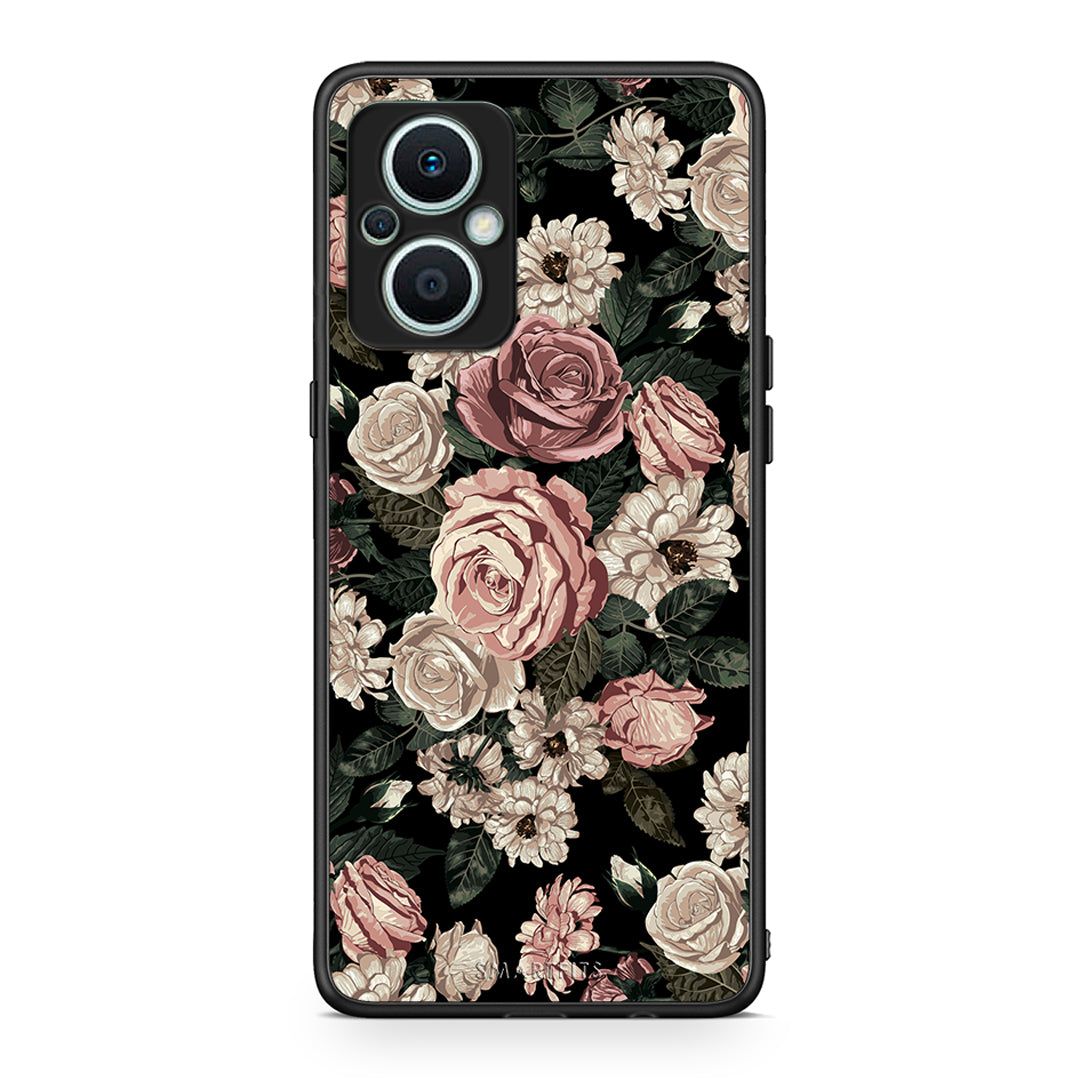 Θήκη Oppo Reno7 Lite Flower Wild Roses από τη Smartfits με σχέδιο στο πίσω μέρος και μαύρο περίβλημα | Oppo Reno7 Lite Flower Wild Roses Case with Colorful Back and Black Bezels