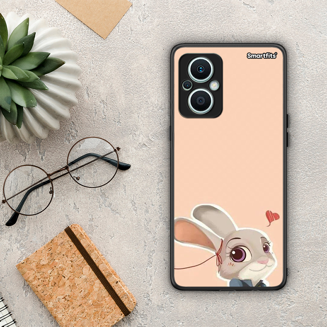 Θήκη Oppo Reno7 Lite Nick Wilde And Judy Hopps Love 2 από τη Smartfits με σχέδιο στο πίσω μέρος και μαύρο περίβλημα | Oppo Reno7 Lite Nick Wilde And Judy Hopps Love 2 Case with Colorful Back and Black Bezels