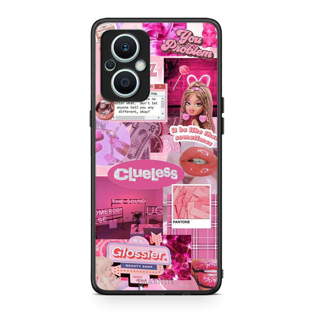 Θήκη Oppo Reno7 Lite Pink Love από τη Smartfits με σχέδιο στο πίσω μέρος και μαύρο περίβλημα | Oppo Reno7 Lite Pink Love Case with Colorful Back and Black Bezels