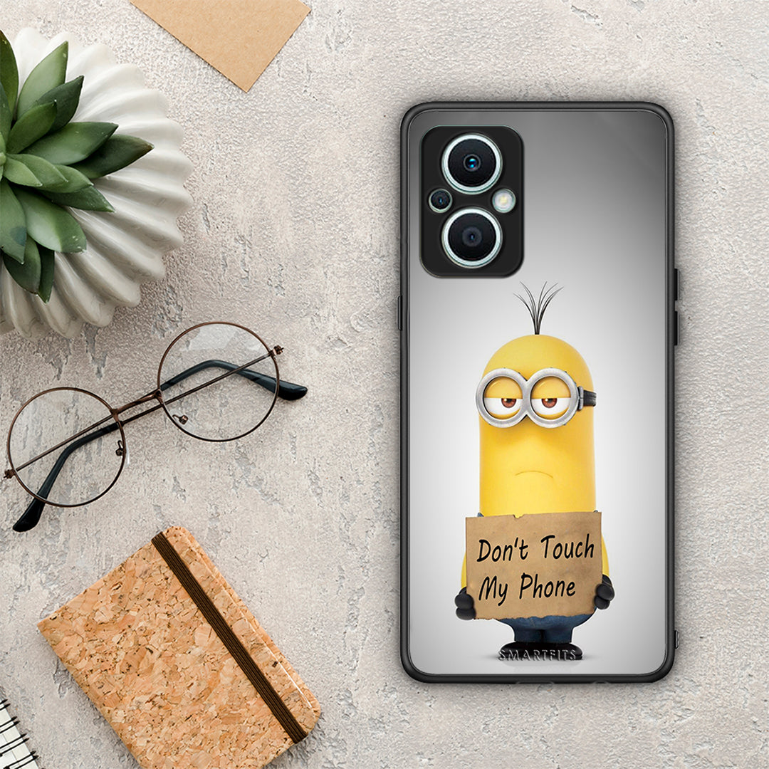 Θήκη Oppo Reno7 Lite Text Minion από τη Smartfits με σχέδιο στο πίσω μέρος και μαύρο περίβλημα | Oppo Reno7 Lite Text Minion Case with Colorful Back and Black Bezels