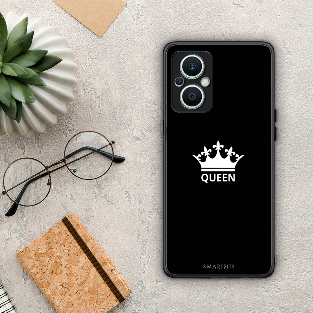 Θήκη Oppo Reno7 Lite Valentine Queen από τη Smartfits με σχέδιο στο πίσω μέρος και μαύρο περίβλημα | Oppo Reno7 Lite Valentine Queen Case with Colorful Back and Black Bezels