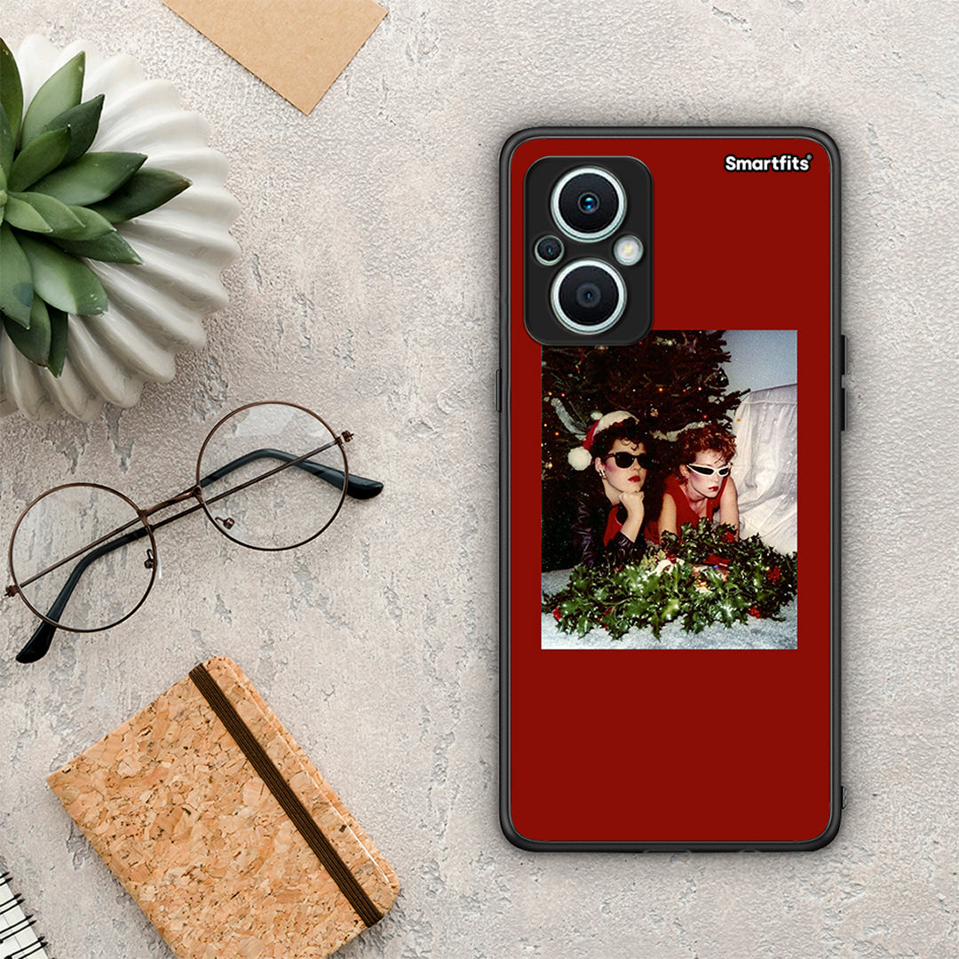 Θήκη Oppo Reno7 Lite Waiting For Xmas από τη Smartfits με σχέδιο στο πίσω μέρος και μαύρο περίβλημα | Oppo Reno7 Lite Waiting For Xmas Case with Colorful Back and Black Bezels