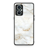 Thumbnail for Θήκη Oppo Reno7 Lite White Gold Marble από τη Smartfits με σχέδιο στο πίσω μέρος και μαύρο περίβλημα | Oppo Reno7 Lite White Gold Marble Case with Colorful Back and Black Bezels