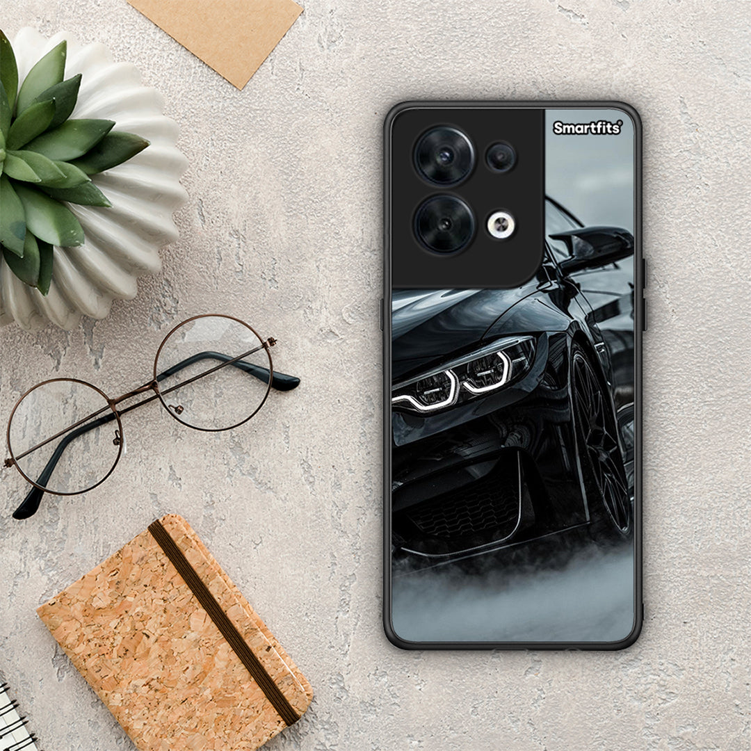 Θήκη Oppo Reno8 5G Black BMW από τη Smartfits με σχέδιο στο πίσω μέρος και μαύρο περίβλημα | Oppo Reno8 5G Black BMW Case with Colorful Back and Black Bezels