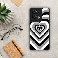 Thumbnail for Θήκη Oppo Reno8 5G Black Hearts από τη Smartfits με σχέδιο στο πίσω μέρος και μαύρο περίβλημα | Oppo Reno8 5G Black Hearts Case with Colorful Back and Black Bezels