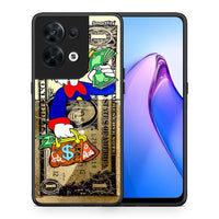Thumbnail for Θήκη Oppo Reno8 5G Duck Money από τη Smartfits με σχέδιο στο πίσω μέρος και μαύρο περίβλημα | Oppo Reno8 5G Duck Money Case with Colorful Back and Black Bezels