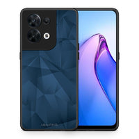 Thumbnail for Θήκη Oppo Reno8 5G Geometric Blue Abstract από τη Smartfits με σχέδιο στο πίσω μέρος και μαύρο περίβλημα | Oppo Reno8 5G Geometric Blue Abstract Case with Colorful Back and Black Bezels