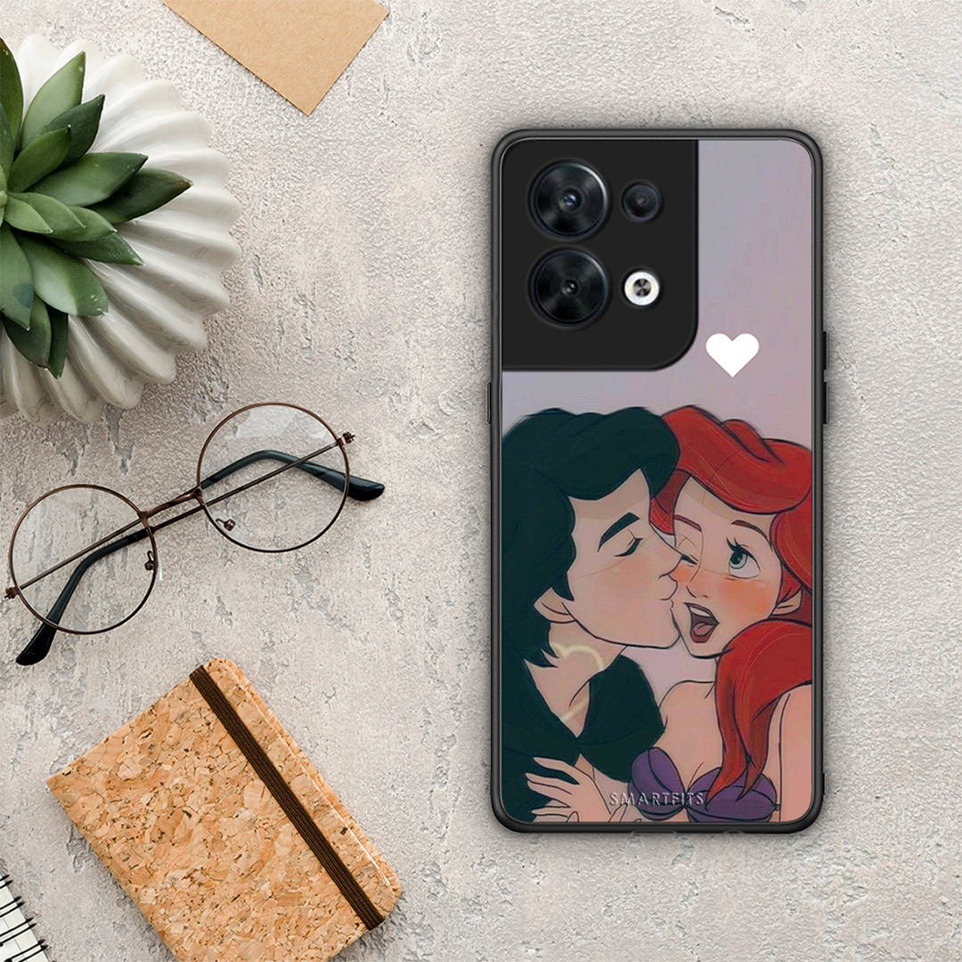 Θήκη Oppo Reno8 5G Mermaid Couple από τη Smartfits με σχέδιο στο πίσω μέρος και μαύρο περίβλημα | Oppo Reno8 5G Mermaid Couple Case with Colorful Back and Black Bezels