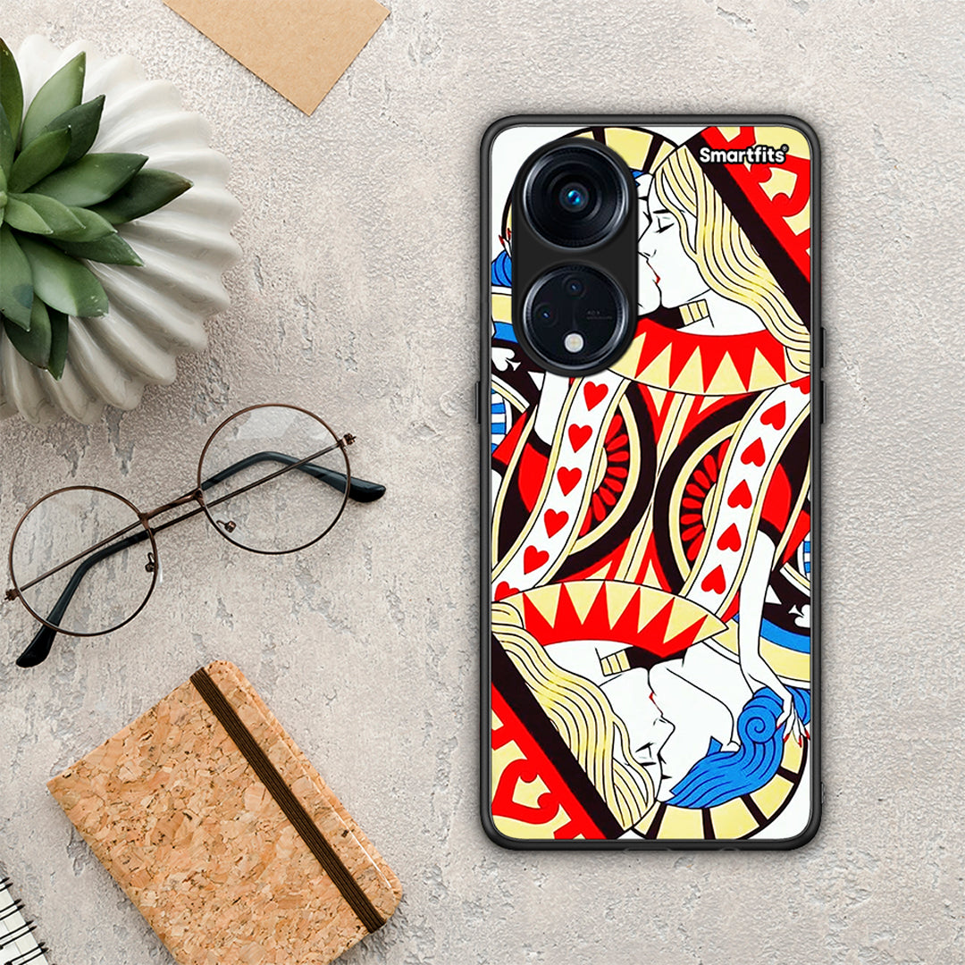 Θήκη Oppo Reno8T 5G / A1 Pro Card Love από τη Smartfits με σχέδιο στο πίσω μέρος και μαύρο περίβλημα | Oppo Reno8T 5G / A1 Pro Card Love Case with Colorful Back and Black Bezels