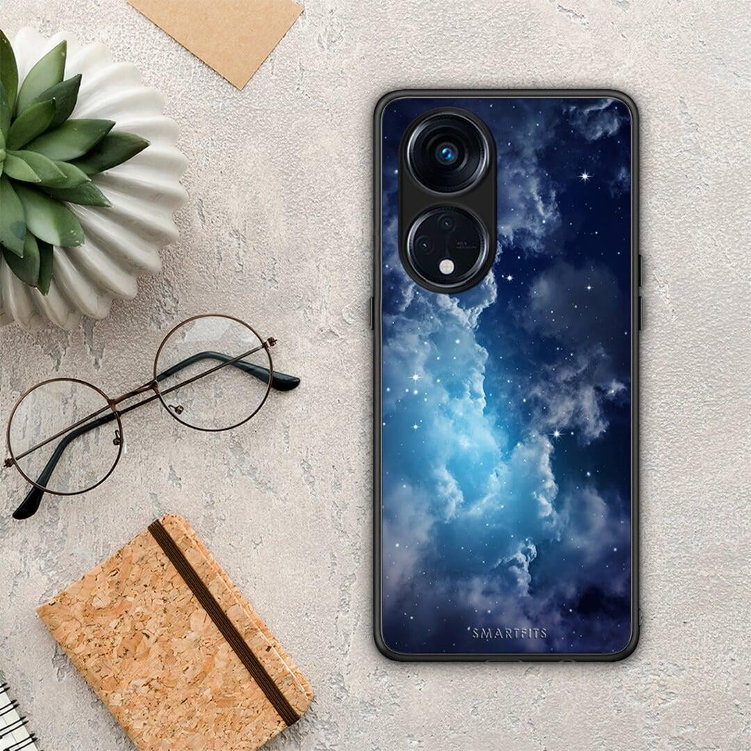 Θήκη Oppo Reno8T 5G / A1 Pro Galactic Blue Sky από τη Smartfits με σχέδιο στο πίσω μέρος και μαύρο περίβλημα | Oppo Reno8T 5G / A1 Pro Galactic Blue Sky Case with Colorful Back and Black Bezels