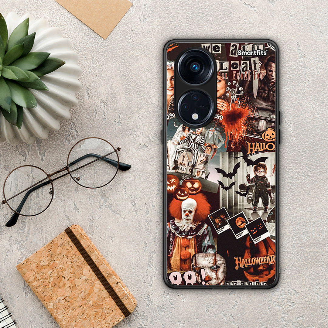 Θήκη Oppo Reno8T 5G / A1 Pro Halloween Spooky Season από τη Smartfits με σχέδιο στο πίσω μέρος και μαύρο περίβλημα | Oppo Reno8T 5G / A1 Pro Halloween Spooky Season Case with Colorful Back and Black Bezels