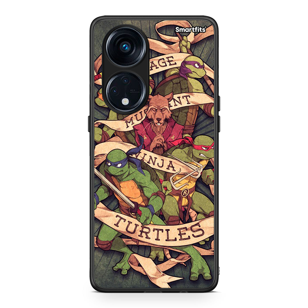Θήκη Oppo Reno8T 5G / A98 Ninja Turtles από τη Smartfits με σχέδιο στο πίσω μέρος και μαύρο περίβλημα | Oppo Reno8T 5G / A98 Ninja Turtles Case with Colorful Back and Black Bezels