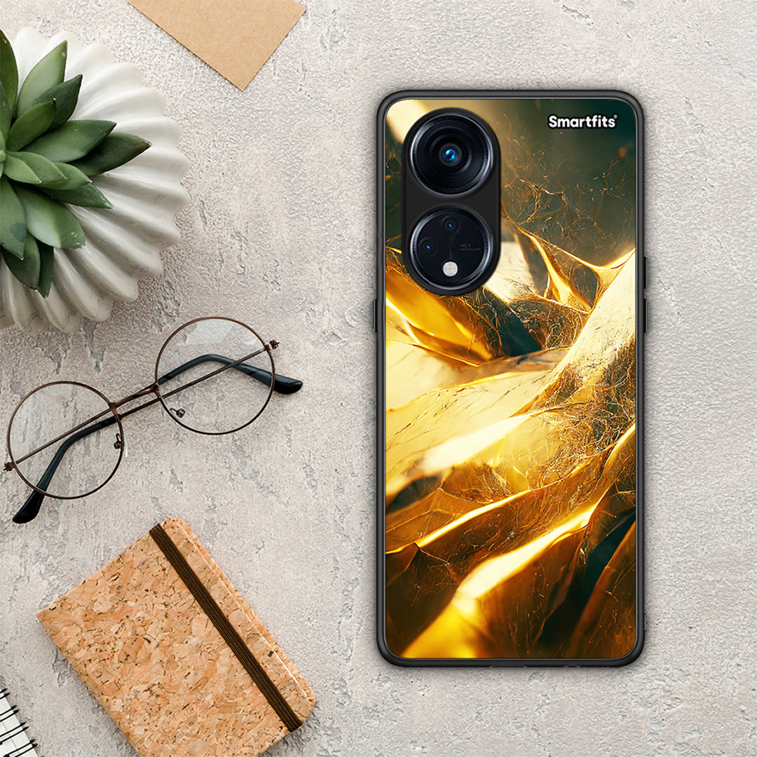 Θήκη Oppo Reno8T 5G / A1 Pro Real Gold από τη Smartfits με σχέδιο στο πίσω μέρος και μαύρο περίβλημα | Oppo Reno8T 5G / A1 Pro Real Gold Case with Colorful Back and Black Bezels