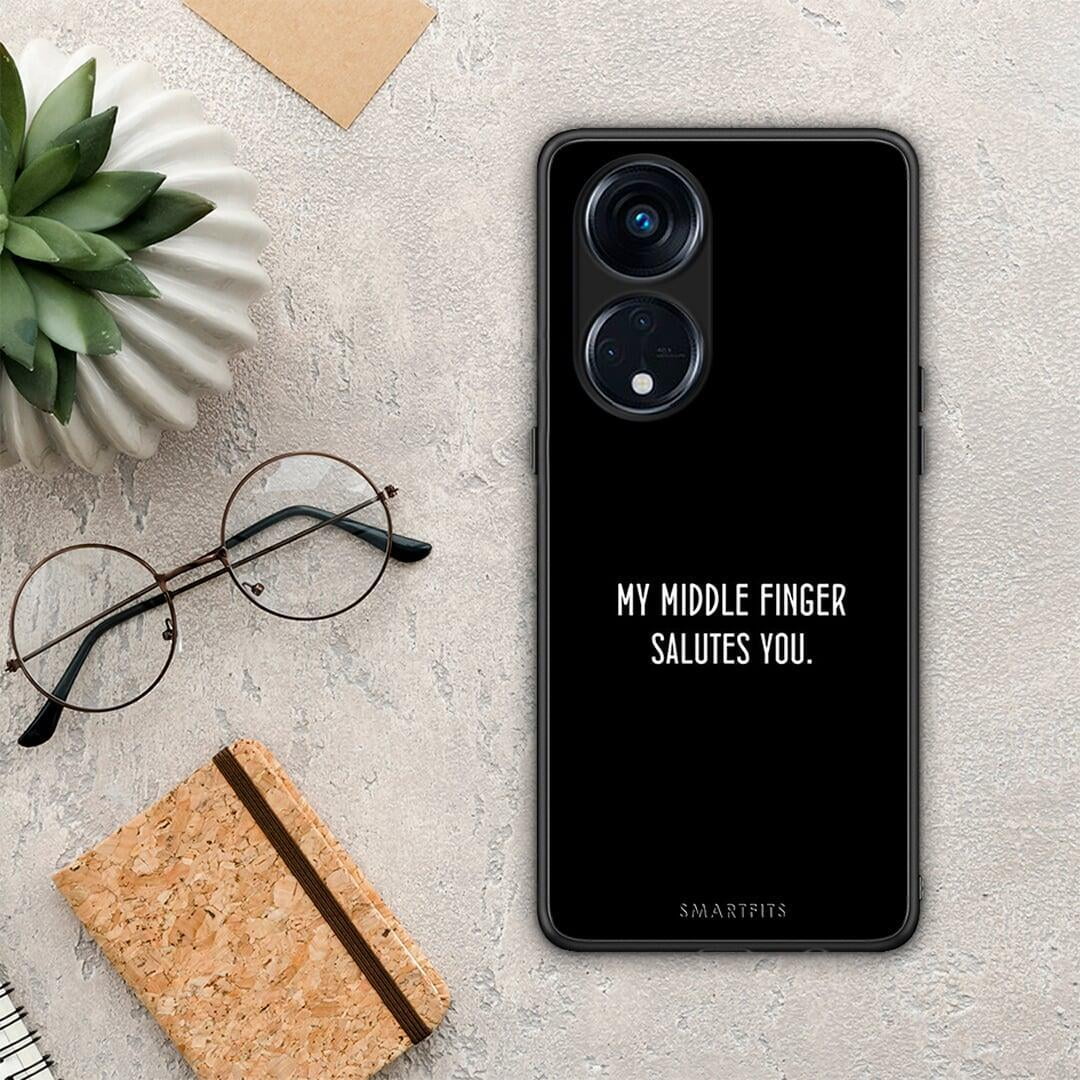 Θήκη Oppo Reno8T 5G / A1 Pro Salute από τη Smartfits με σχέδιο στο πίσω μέρος και μαύρο περίβλημα | Oppo Reno8T 5G / A1 Pro Salute Case with Colorful Back and Black Bezels