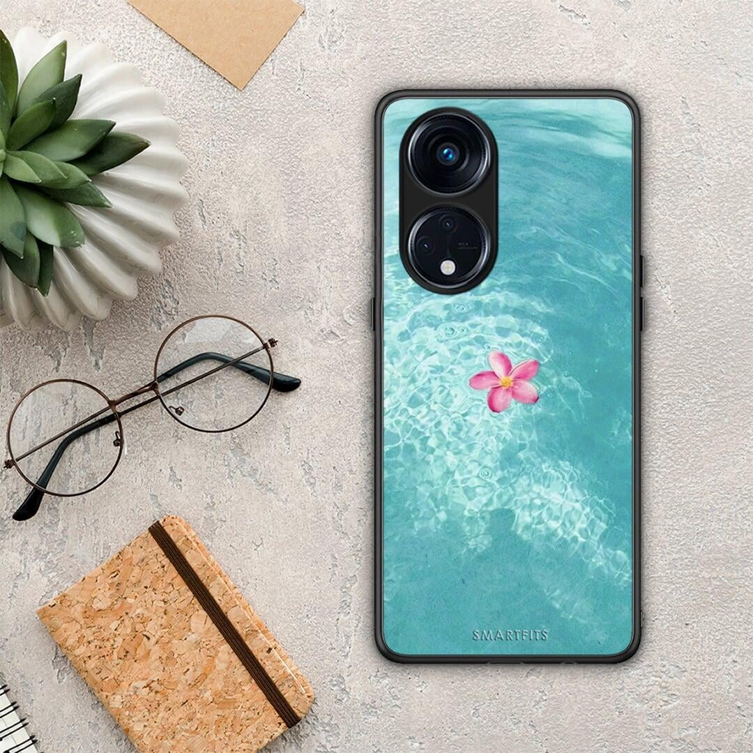 Θήκη Oppo Reno8T 5G / A1 Pro Water Flower από τη Smartfits με σχέδιο στο πίσω μέρος και μαύρο περίβλημα | Oppo Reno8T 5G / A1 Pro Water Flower Case with Colorful Back and Black Bezels