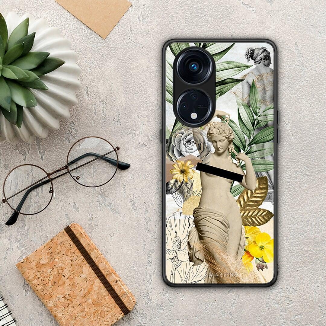 Θήκη Oppo Reno8T 5G / A1 Pro Woman Statue από τη Smartfits με σχέδιο στο πίσω μέρος και μαύρο περίβλημα | Oppo Reno8T 5G / A1 Pro Woman Statue Case with Colorful Back and Black Bezels