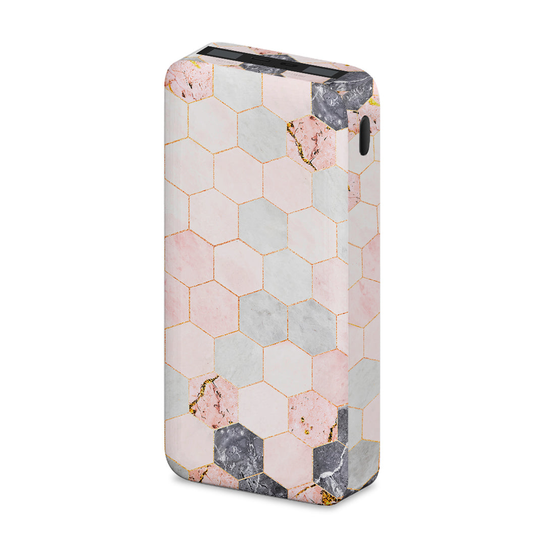 Marble Hexagon Pink - Xiaomi Power Bank 20000mAh
