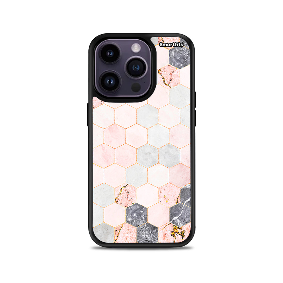 Marble Hexagon Pink - iPhone 15 Pro θήκη