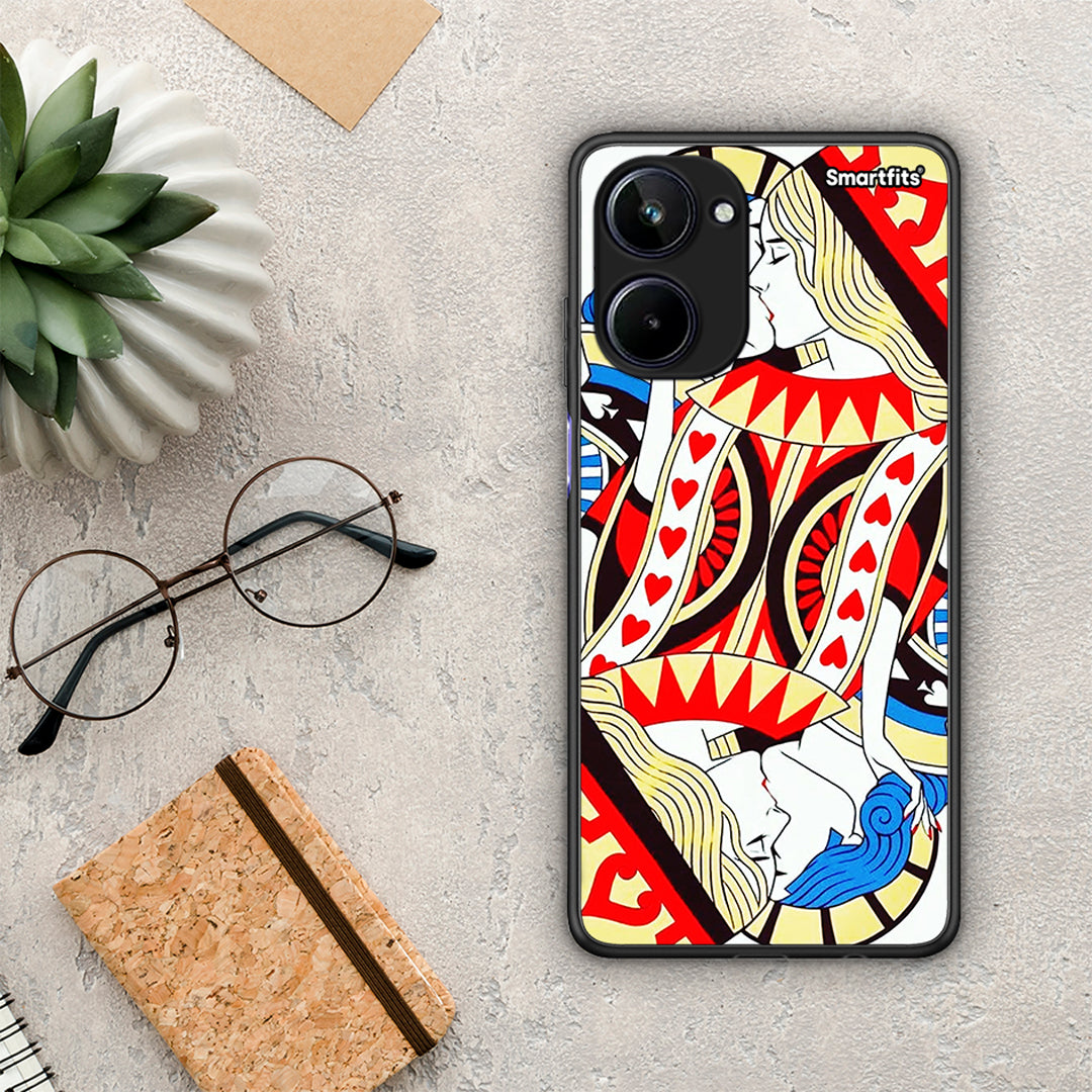Θήκη Realme 10 Card Love από τη Smartfits με σχέδιο στο πίσω μέρος και μαύρο περίβλημα | Realme 10 Card Love Case with Colorful Back and Black Bezels
