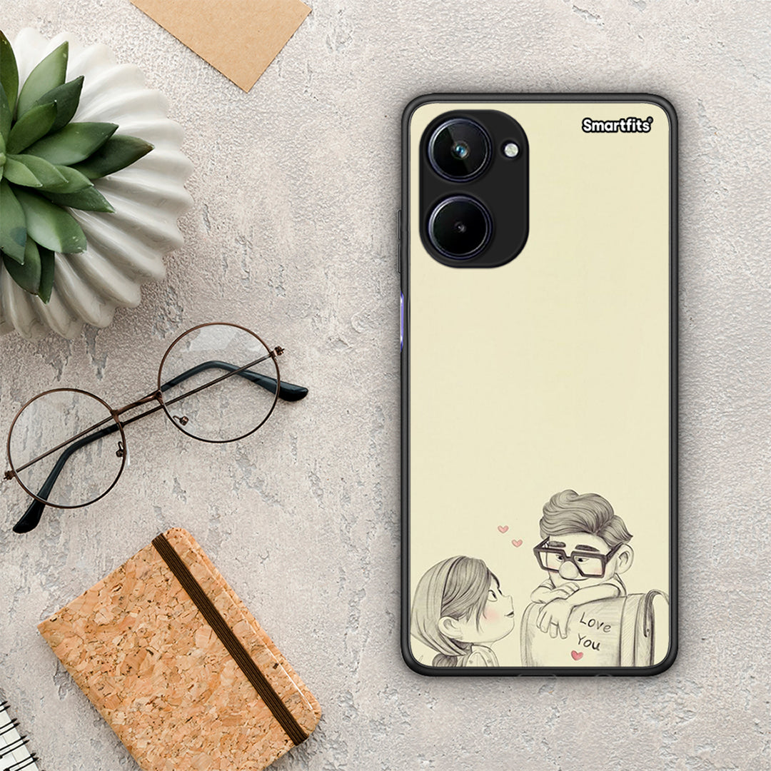 Θήκη Realme 10 Carl And Ellie από τη Smartfits με σχέδιο στο πίσω μέρος και μαύρο περίβλημα | Realme 10 Carl And Ellie Case with Colorful Back and Black Bezels
