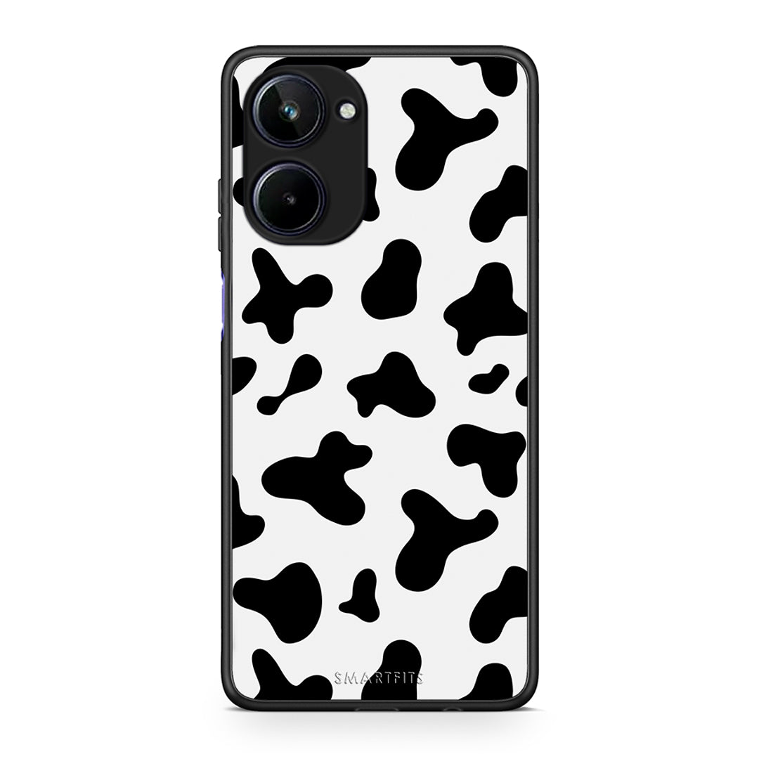 Θήκη Realme 10 Cow Print από τη Smartfits με σχέδιο στο πίσω μέρος και μαύρο περίβλημα | Realme 10 Cow Print Case with Colorful Back and Black Bezels