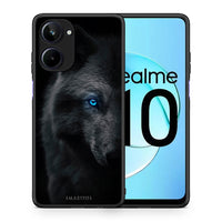 Thumbnail for Θήκη Realme 10 Dark Wolf από τη Smartfits με σχέδιο στο πίσω μέρος και μαύρο περίβλημα | Realme 10 Dark Wolf Case with Colorful Back and Black Bezels