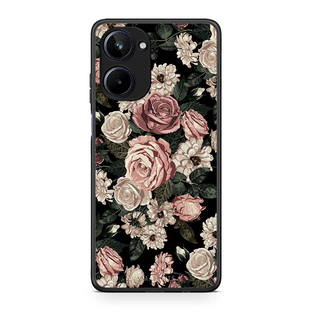 Θήκη Realme 10 Flower Wild Roses από τη Smartfits με σχέδιο στο πίσω μέρος και μαύρο περίβλημα | Realme 10 Flower Wild Roses Case with Colorful Back and Black Bezels