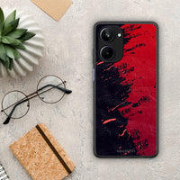 Thumbnail for Θήκη Realme 10 Red Paint από τη Smartfits με σχέδιο στο πίσω μέρος και μαύρο περίβλημα | Realme 10 Red Paint Case with Colorful Back and Black Bezels