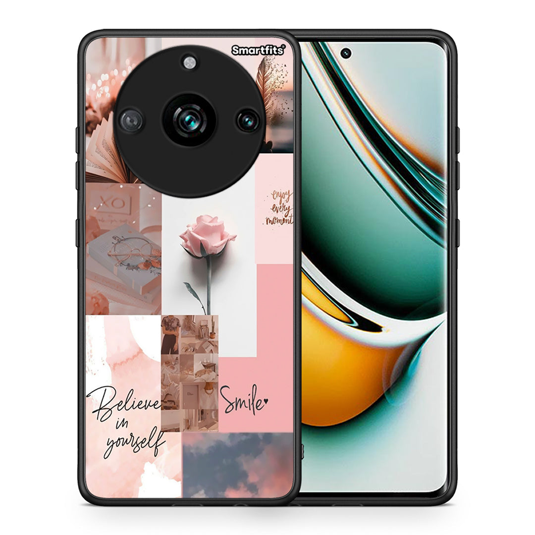 Θήκη Realme 11 Pro+ Aesthetic Collage από τη Smartfits με σχέδιο στο πίσω μέρος και μαύρο περίβλημα | Realme 11 Pro+ Aesthetic Collage case with colorful back and black bezels