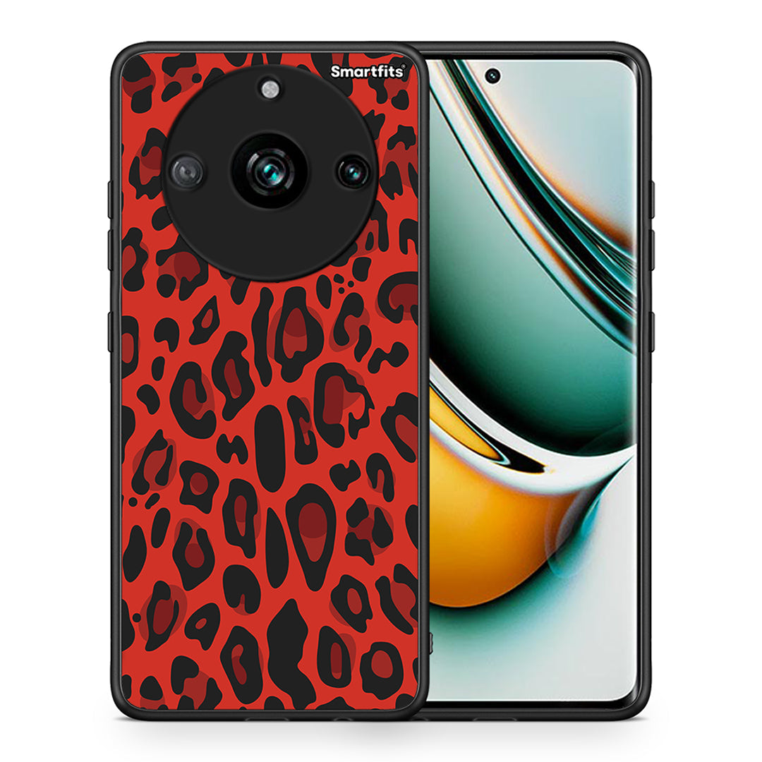 Θήκη Realme 11 Pro Red Leopard Animal από τη Smartfits με σχέδιο στο πίσω μέρος και μαύρο περίβλημα | Realme 11 Pro Red Leopard Animal case with colorful back and black bezels