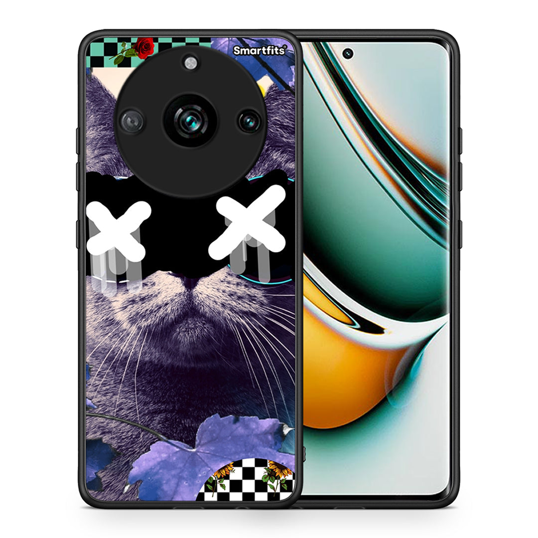 Θήκη Realme 11 Pro Cat Collage από τη Smartfits με σχέδιο στο πίσω μέρος και μαύρο περίβλημα | Realme 11 Pro Cat Collage case with colorful back and black bezels