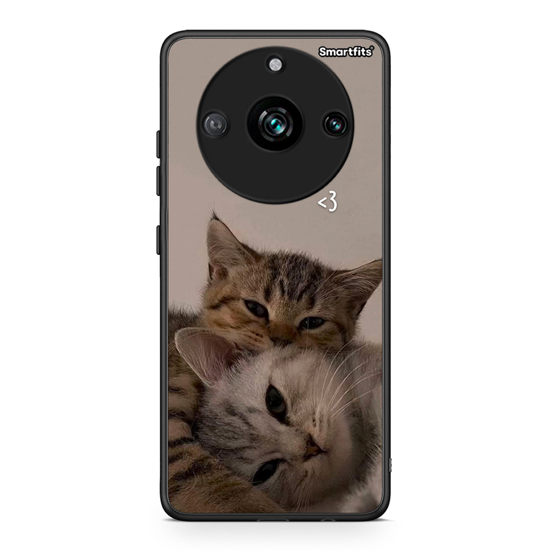 Realme 11 Pro Cats In Love Θήκη από τη Smartfits με σχέδιο στο πίσω μέρος και μαύρο περίβλημα | Smartphone case with colorful back and black bezels by Smartfits