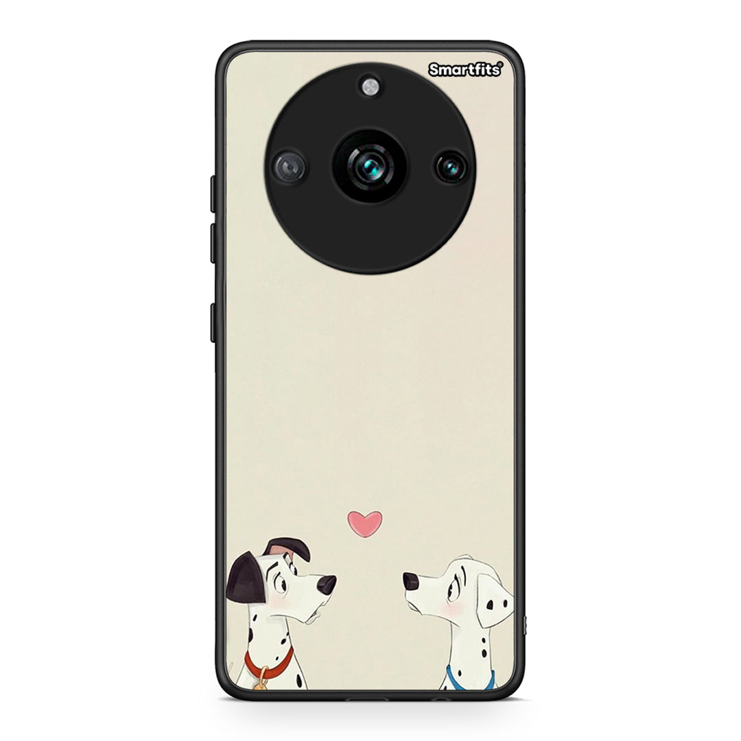 Realme 11 Pro Dalmatians Love θήκη από τη Smartfits με σχέδιο στο πίσω μέρος και μαύρο περίβλημα | Smartphone case with colorful back and black bezels by Smartfits
