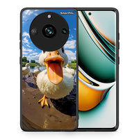 Thumbnail for Θήκη Realme 11 Pro Duck Face από τη Smartfits με σχέδιο στο πίσω μέρος και μαύρο περίβλημα | Realme 11 Pro Duck Face case with colorful back and black bezels