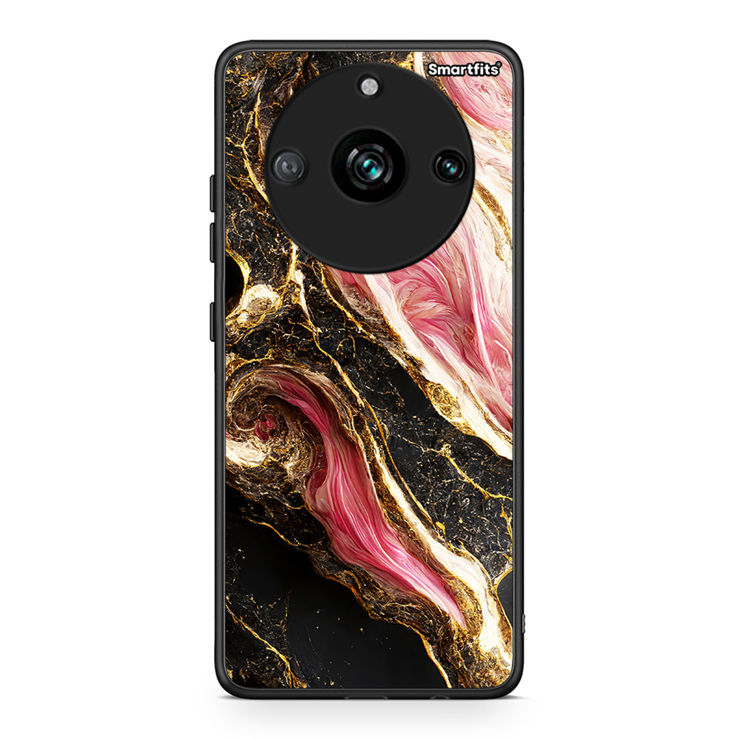 Realme 11 Pro Glamorous Pink Marble θήκη από τη Smartfits με σχέδιο στο πίσω μέρος και μαύρο περίβλημα | Smartphone case with colorful back and black bezels by Smartfits