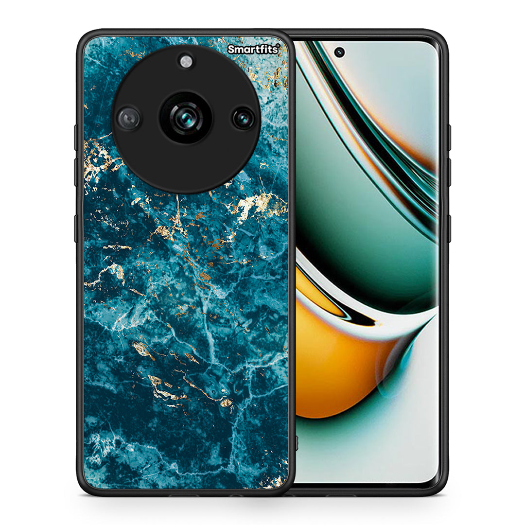 Θήκη Realme 11 Pro Marble Blue από τη Smartfits με σχέδιο στο πίσω μέρος και μαύρο περίβλημα | Realme 11 Pro Marble Blue case with colorful back and black bezels
