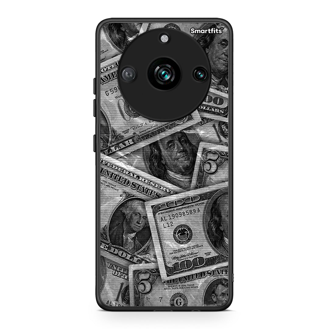 Realme 11 Pro+ Money Dollars θήκη από τη Smartfits με σχέδιο στο πίσω μέρος και μαύρο περίβλημα | Smartphone case with colorful back and black bezels by Smartfits