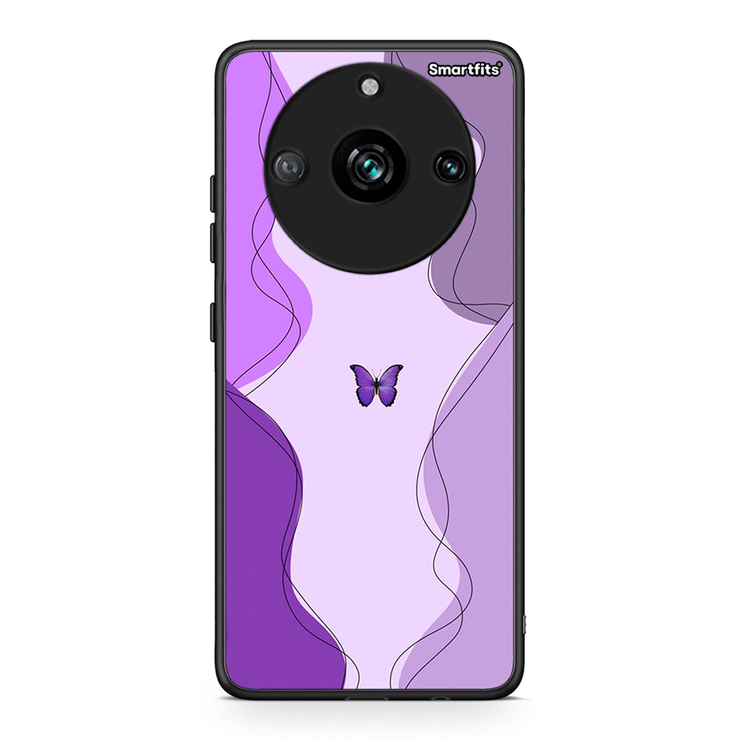 Realme 11 Pro Purple Mariposa Θήκη Αγίου Βαλεντίνου από τη Smartfits με σχέδιο στο πίσω μέρος και μαύρο περίβλημα | Smartphone case with colorful back and black bezels by Smartfits