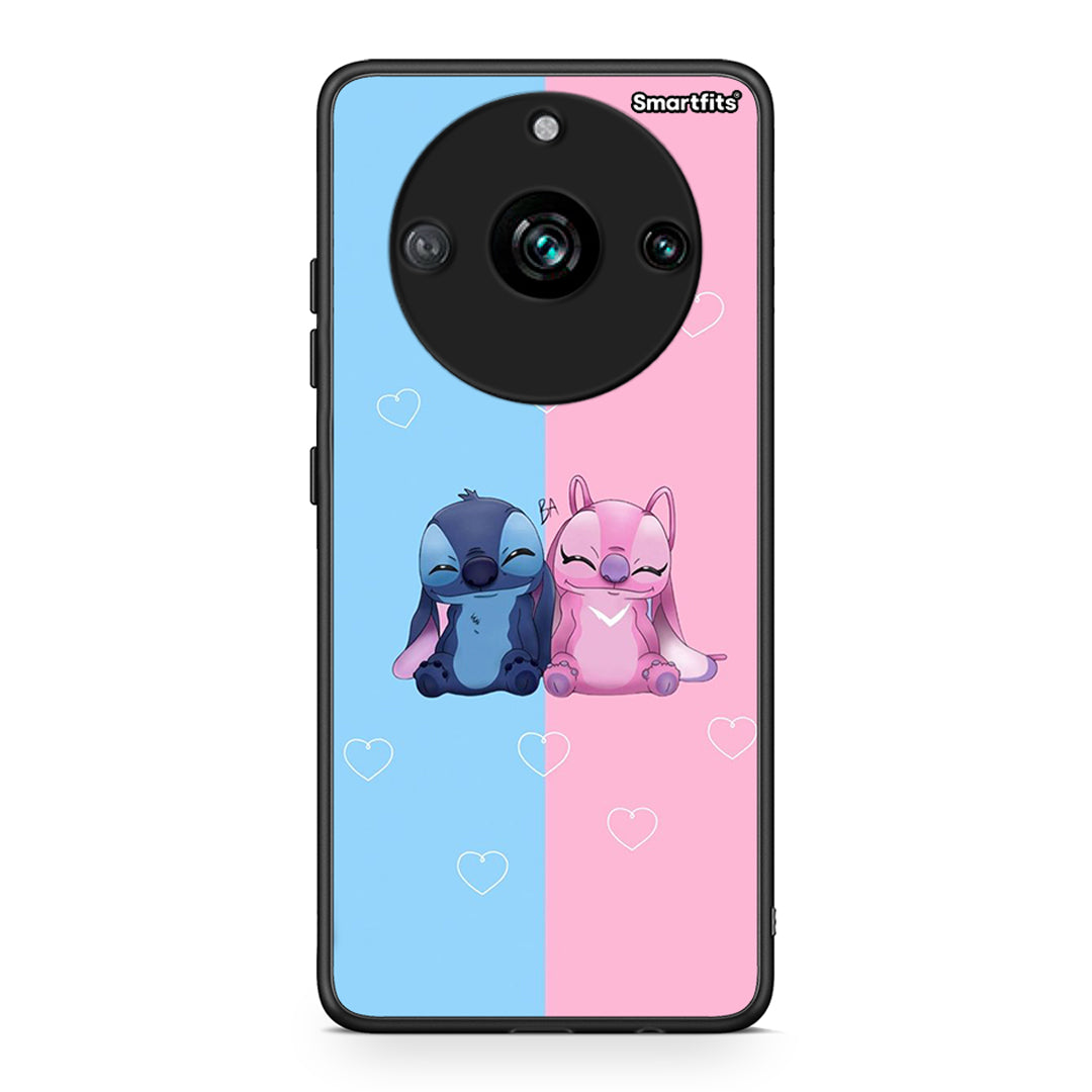 Realme 11 Pro+ Stitch And Angel θήκη από τη Smartfits με σχέδιο στο πίσω μέρος και μαύρο περίβλημα | Smartphone case with colorful back and black bezels by Smartfits