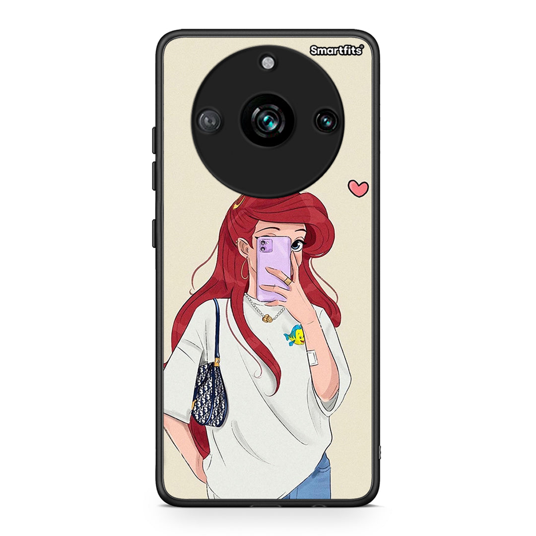 Realme 11 Pro Walking Mermaid Θήκη από τη Smartfits με σχέδιο στο πίσω μέρος και μαύρο περίβλημα | Smartphone case with colorful back and black bezels by Smartfits