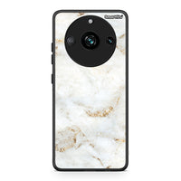 Thumbnail for Realme 11 Pro White Gold Marble θήκη από τη Smartfits με σχέδιο στο πίσω μέρος και μαύρο περίβλημα | Smartphone case with colorful back and black bezels by Smartfits