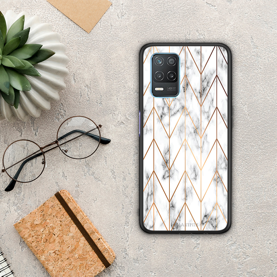 Marble Gold Geometric - Realme 8 5G θήκη
