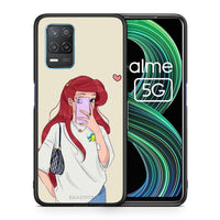 Thumbnail for Θήκη Realme 8 5G Walking Mermaid από τη Smartfits με σχέδιο στο πίσω μέρος και μαύρο περίβλημα | Realme 8 5G Walking Mermaid case with colorful back and black bezels