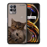 Thumbnail for Θήκη Realme 8i Cats In Love από τη Smartfits με σχέδιο στο πίσω μέρος και μαύρο περίβλημα | Realme 8i Cats In Love case with colorful back and black bezels
