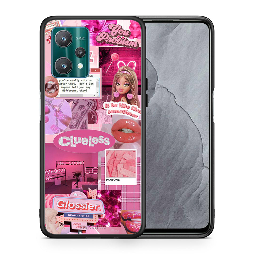 Θήκη Αγίου Βαλεντίνου Realme 9 Pro Pink Love από τη Smartfits με σχέδιο στο πίσω μέρος και μαύρο περίβλημα | Realme 9 Pro Pink Love case with colorful back and black bezels