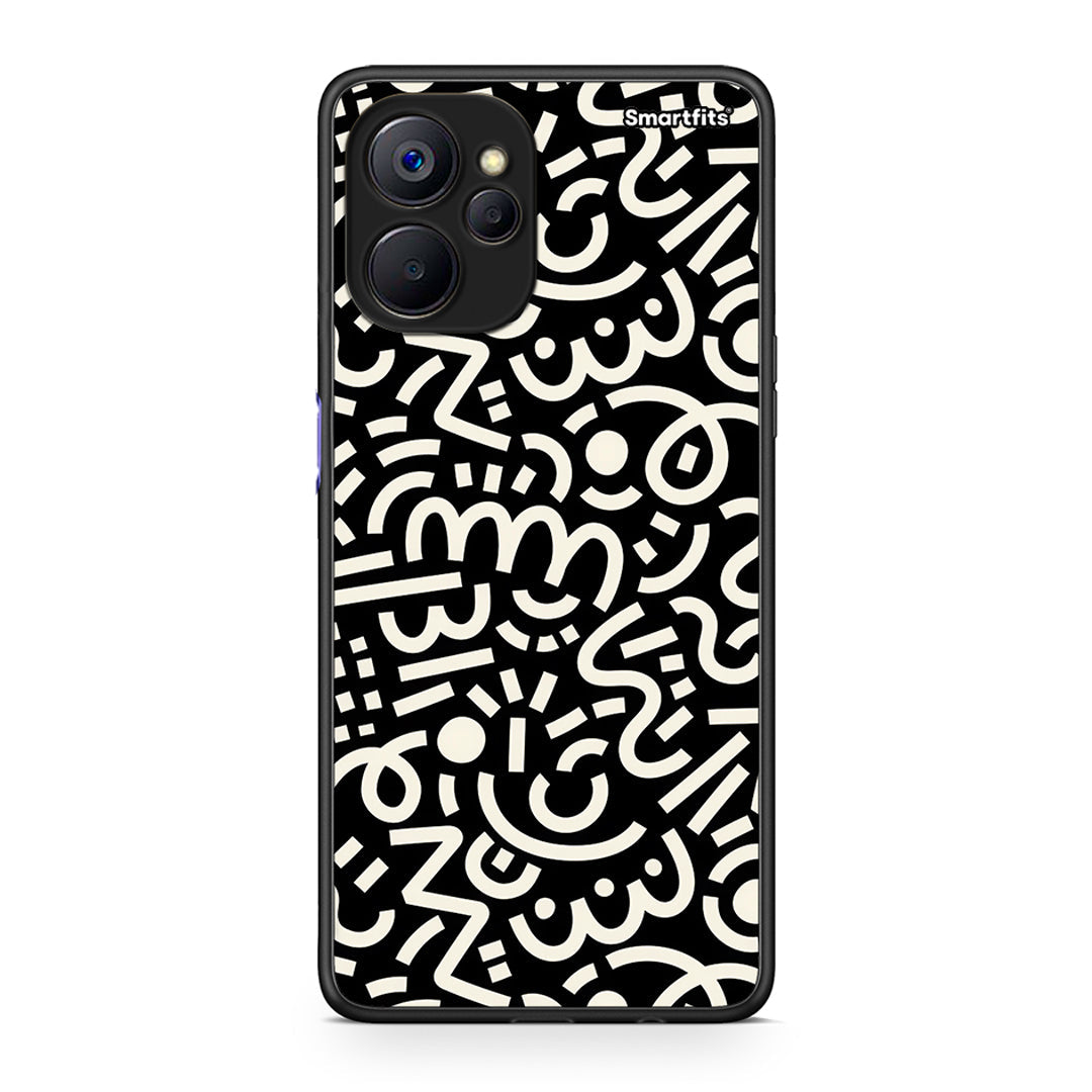 Realme 9i 5G Doodle Art Θήκη από τη Smartfits με σχέδιο στο πίσω μέρος και μαύρο περίβλημα | Smartphone case with colorful back and black bezels by Smartfits
