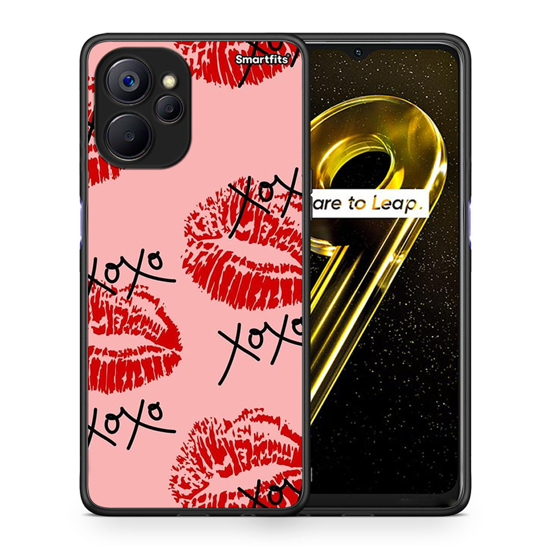 Θήκη Realme 9i 5G XOXO Lips από τη Smartfits με σχέδιο στο πίσω μέρος και μαύρο περίβλημα | Realme 9i 5G XOXO Lips case with colorful back and black bezels