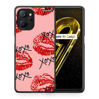 Thumbnail for Θήκη Realme 9i 5G XOXO Lips από τη Smartfits με σχέδιο στο πίσω μέρος και μαύρο περίβλημα | Realme 9i 5G XOXO Lips case with colorful back and black bezels