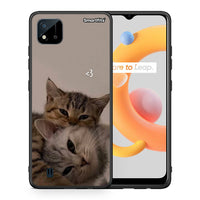 Thumbnail for Θήκη Realme C11 2021 Cats In Love από τη Smartfits με σχέδιο στο πίσω μέρος και μαύρο περίβλημα | Realme C11 2021 Cats In Love case with colorful back and black bezels